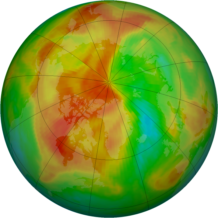 Arctic ozone map for 08 April 2000
